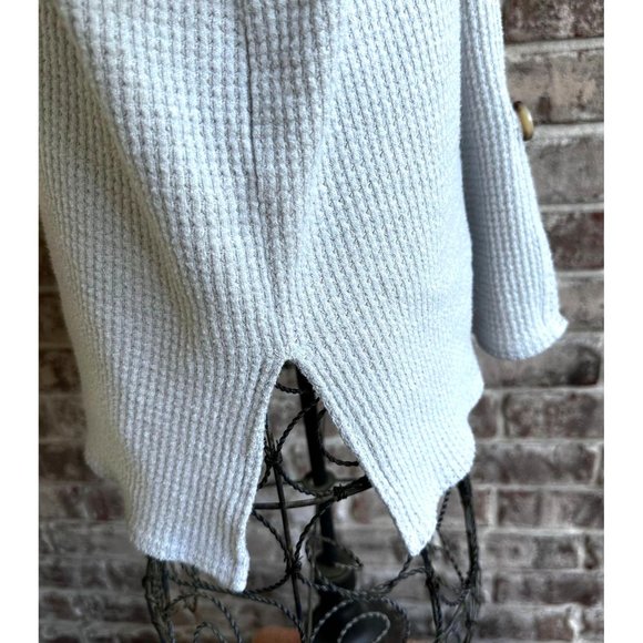 Piko 1988 Waffle Knit Cardigan Sz S Gray Button Oversized Sweater Henley… - Picture 11 of 12